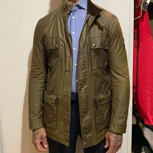 Belstaff Roadmaster Waxed Motorcycle Jacket - Olive Color - Men's Size 52 M